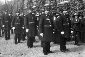 Police parade at Government House, photographed by Percival Dunham