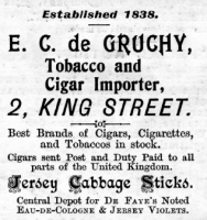 1906 This advertisement indicates that E C de Gruchy's business had been established for 65 years before he moved to King Street