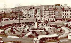 Looking down on the gardens