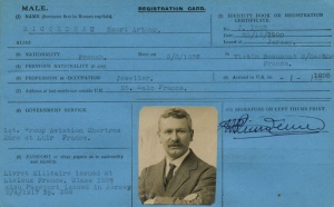 Henri Ricordeau's Aliens Law registration card ...