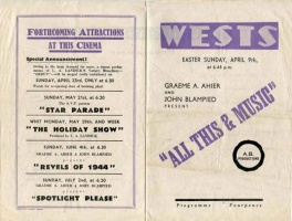 Wests programme from 1944, when the cinema staged wartime live entertainment