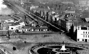 The roof of the St Helier terminus under construction
