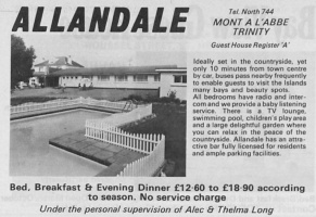 Allandale Hotel 1972 advert
