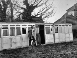 A Jersey Eastern Railway carriage, bought by the Houze family as living accommodation on their farm