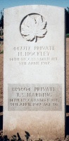 The grave of Great War casualty Thomas Sidney Harding at Nine Elms Military Cemetery, Thelus
