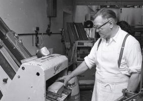 Cyril Bird at Bird's Bakery in 1977 - picture Jersey Evening Post