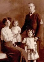 Nellie Louise Stone, of Portsmouth (1886-1957) married Albert Reginald Doughty (1886-1954) of St Helier, in Portsmouth in 1909. They are pictured here in 1915 with Mabel and baby Vera, two of their three daughters