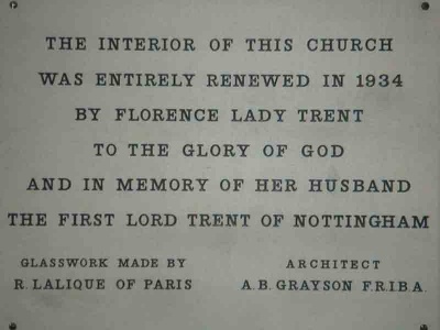 A plaque commemorating the benefactor