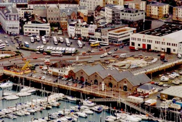 The Weighbridge and New North Quay before the steam clock was installed in 1997