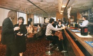 Airport restaurant bar in the 1970s