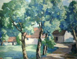 Jersey farmstead, 1936; Francis William Synge Le Maistre; Royal Court