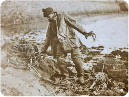 Thomas Le Seelleur with his lobster pots