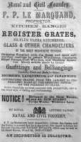 F P Le Marquand's foundry was in Don Street in 1874