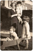 Therese Melanie Jouanne, nee Le Bailly with her grandchildren