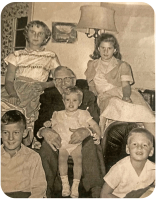 William Arthur Statt (1878-1965) with his grandchildren in 1957