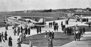 Two Jersey Airways biplanes on the apron