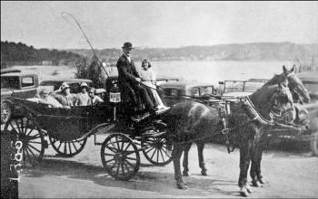 A carriage in St Brelade's Bay in 1930