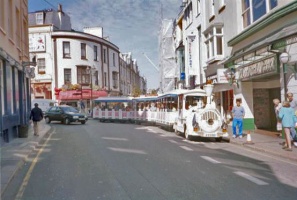 A mini-train for tourists in La Motte Street