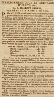 Philip Hamilton's clothes cleaning service was at 6 Halkett Street in 1850 - La Patrie advert