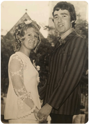 John Edward Morris (1948-1994) and his bride in 1969