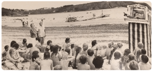 Punch and Judy on the beach in the 1960s