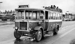 A 1920s bus still in service in 1955