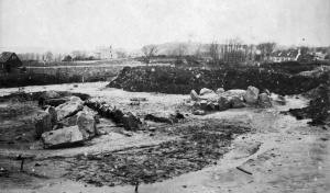 When first discovered, the dolmen was in the open ...