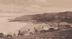 St Catherine's Bay with Archirondel tower in the background