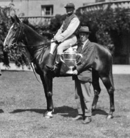 Guy Janvrin Robin at Beauvoir, St Saviour, in 1924 with his race winning horse Jofretta