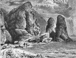 Supplied to us captioned 'Greve de Lecq in the 1880s' this etching is more likely to be a representation of Plemont