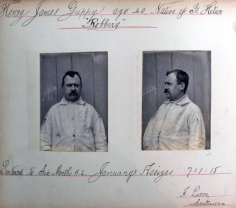 Henry James Guppy, sent to prison for six months, with hard labour, for robbery in 1918
