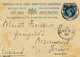 Postcard from India, 1897 ...