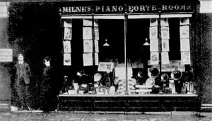 W H Milne's 'Pianoforte Rooms' at 37 Halkett Place in the 1900s