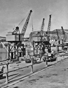 Three pictures of the harbour taken by holidaymakers in 1950
