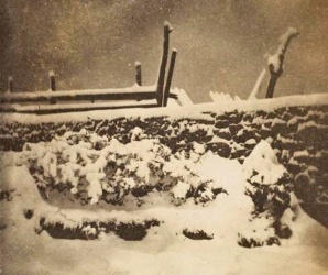 Probably the earliest surviving photograph of snow in Jersey - taken by Victor Hugo or his son at their home at Greve d'Azette in about 1853