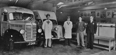 Roy Skingle (third from left) with colleagues at the Walls Ice Cream depot in the early 1950s