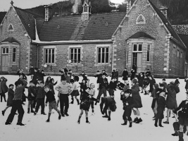 St Brelade's School playground covered in snow - date unknown