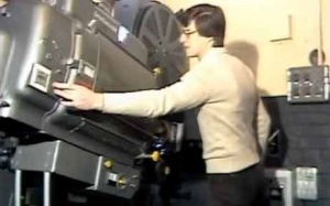 A projector is loaded