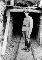Major Heider outside the start of excavations for the underground hospital