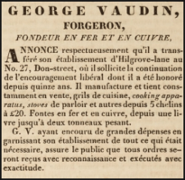 1833 advert in L'Impartial