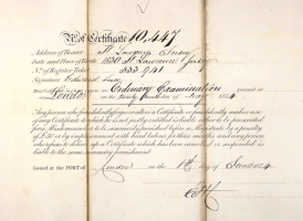 Edward Luce's second mate certificate