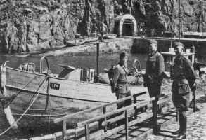 German soldiers at Creux Harbour during the Occupation
