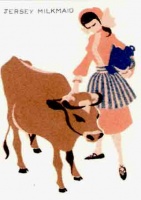A postcard of a milkmaid