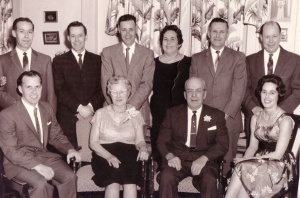 Canadian Filleul family portrait - Philip Thomas, who emigrated from Jersey in 1905, his Canadian wife Myrtle Aileen, nee Myles, and their eight children, Edward, Harold, Alf, Edna, Wally, Phil, Bill and Yvonne