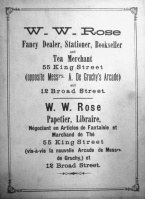 W W Rose was a prominent King Street shopkeeper in the 1880s