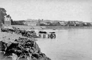 The diving stage used by the men of the Jersey Swimming Club after the pool was opened for women