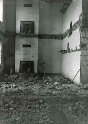 Barrack, with floors gutted by Germans