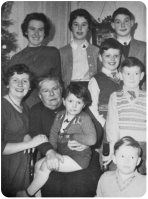 Julia Florence Gough, nee Corbel, with her daughters and grandchildren