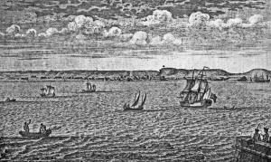 An early engraving of the view from the sea