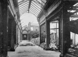 Occupation fire damage photographed in 1945